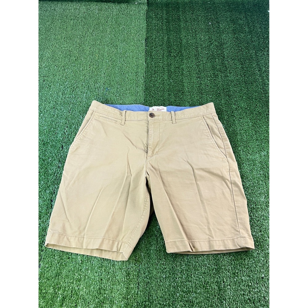 Original Penguin Mens Tan Corduroy Chino Shorts Size 33 Munsingwear Flat Front